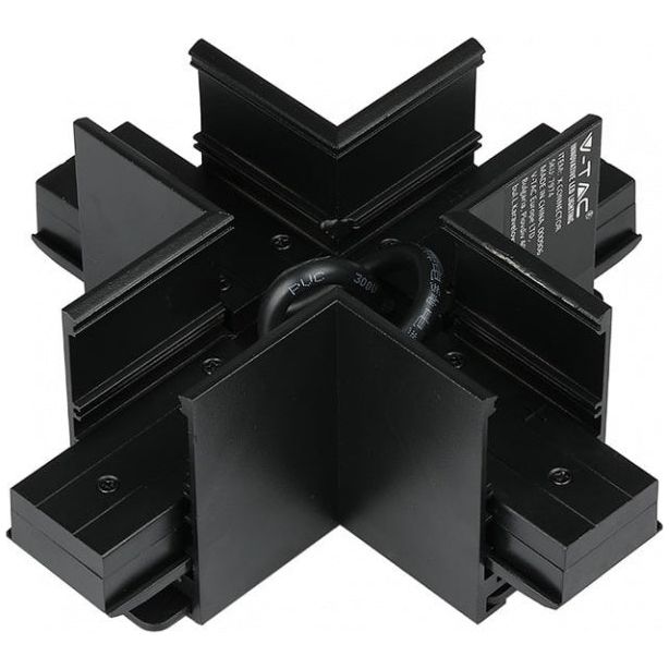 Load image into Gallery viewer, V-tac Kruisconnector magneetrails IP20 staal zwart