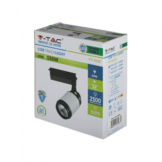 Load image into Gallery viewer, V-tac Railspot VT-4528 led 25W 6000K 2100lm aluminium zwart