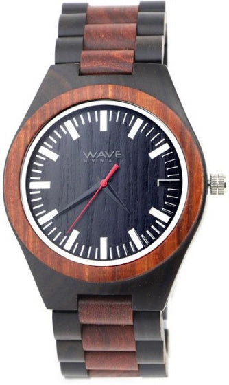Afbeelding laden in galerijviewer, Wave hawaii Horloge Citizen Miyota heren 4,5 cm hout zwart bruin