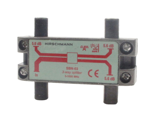 Hirschmann 695004596 catv splitter 5.6 db 5-1000 mhz - 3 uitgangen