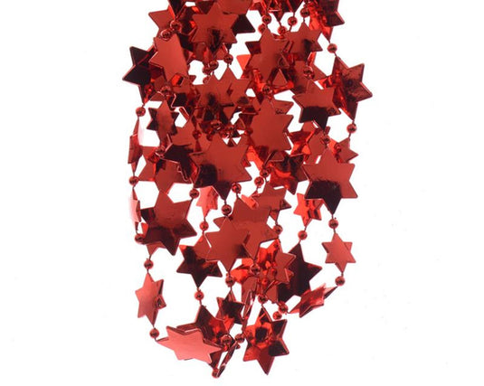 Decoris kralenslinger ster l270cm rood