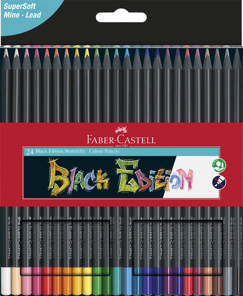 Load image into Gallery viewer, Faber castell fc-116424 kleurpotloden black edition in etui 24 stuks
