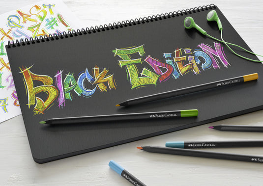 Faber castell fc-116412 kleurpotloden black edition in etui 12 stuks