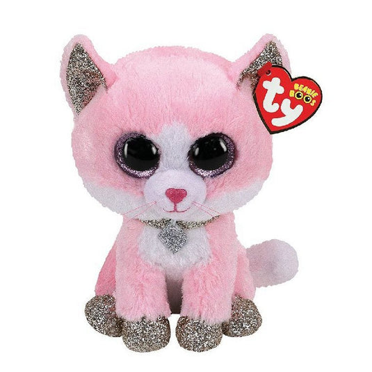 Ty - knuffel - beanie boos - fiona pink cat - 15cm