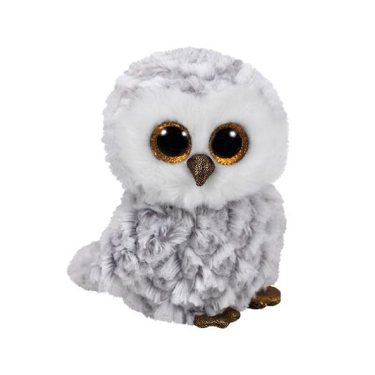 Ty beanie boo ty beanie pluche uil - knuffel vogel - wit - 15 cm - bosdieren knuffel