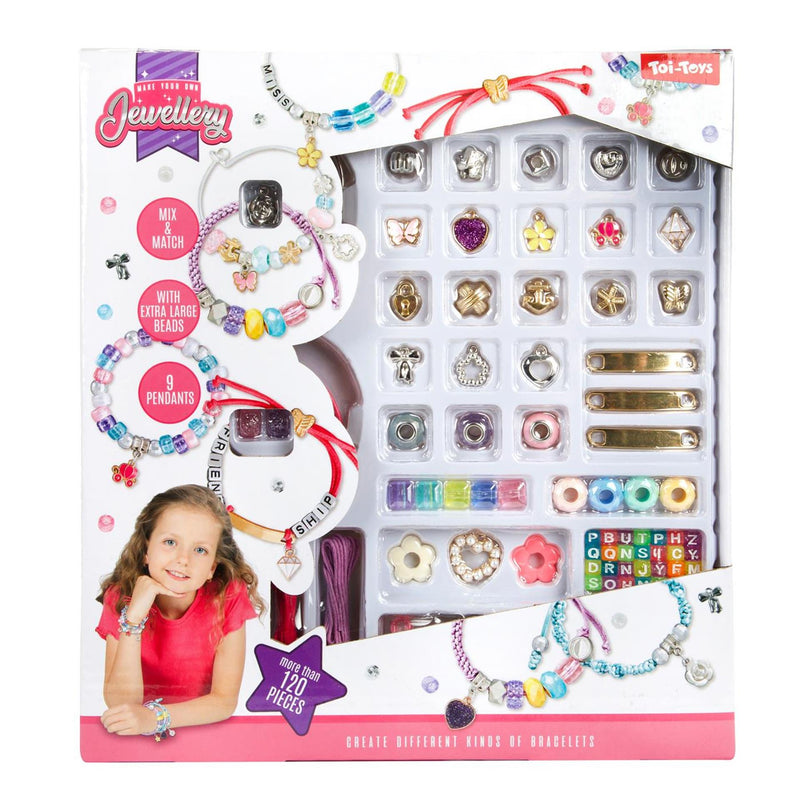 Afbeelding laden in galerijviewer, Toi-toys jewellery set sieraden maken 2 assorti armband ketting
