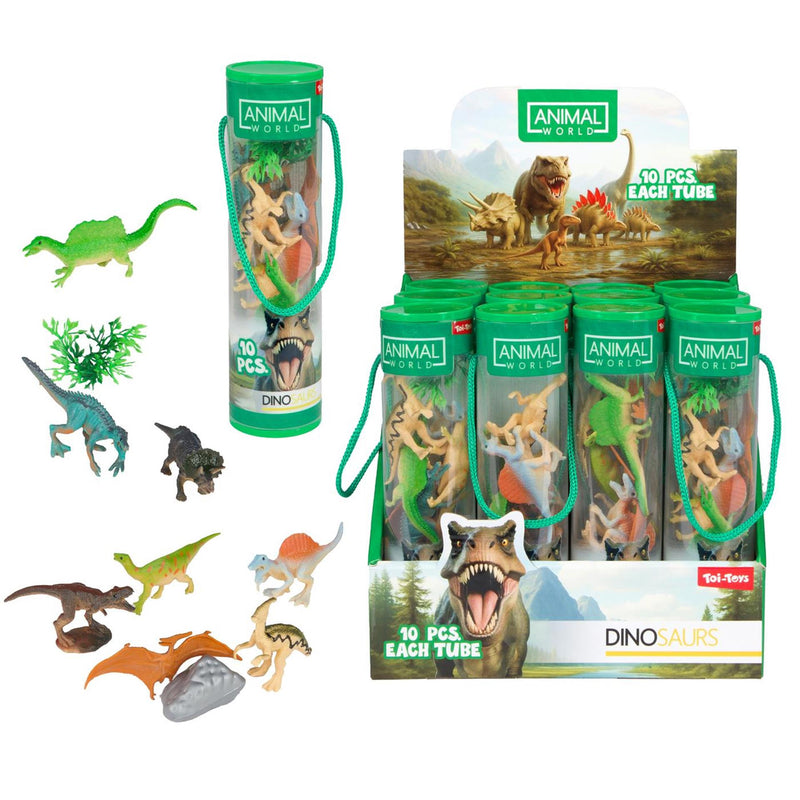 Afbeelding laden in galerijviewer, Toi-toys animal world speelset -dino- 10dlg in koker
