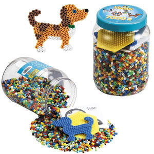Hama strijkkralen set in pot 7000 stuks blauw