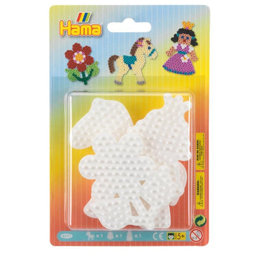 Hama - strijkkralengrondplaat - 3 stuks - pony, bloem, prinses
