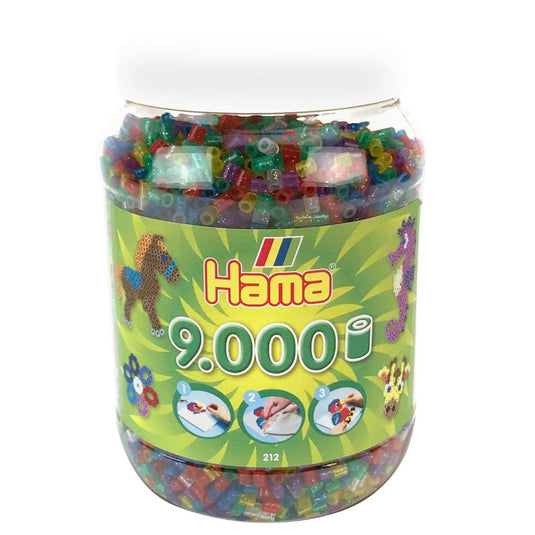 Hama strijkkralen glitter in pot 9000 stuks