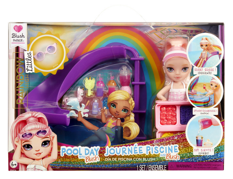 Load image into Gallery viewer, Rainbow high pop kleine zwembaddag met blush speelset

