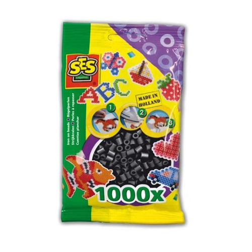 SES Strijkkralen - Zwart, 1000st.