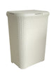Curver style wasbox met deksel rotanstyle 60 liter ivoor 45x34x62 cm