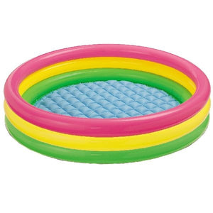 Intex sunset glow kinderzwembad + opblaasbare bodem 147x33cm