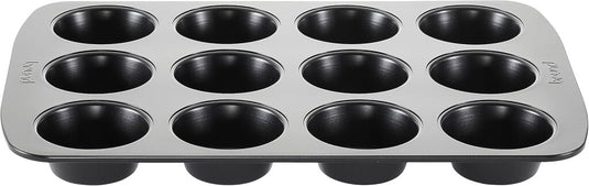 Brund muffinvorm 12 vakjes zwart