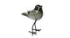 Sculptuur vogel finch op voet helder d.groen glas 11x8x14cm