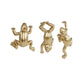 Cosydecor beeld kikker polystone 6,5x8x3cm goud voor op rand van bloempotten