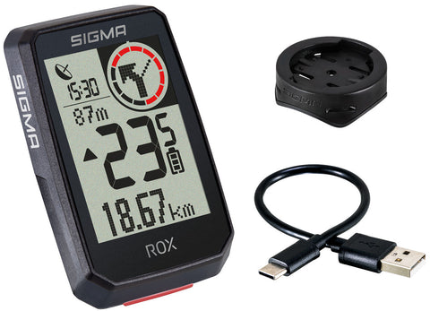 Sigma rox 2.0 gps b/w standard handlebar mount + usb-c charging cable