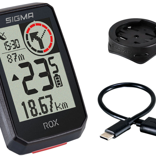 Sigma rox 2.0 gps b/w standard handlebar mount + usb-c charging cable