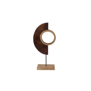 Sculptuur art op voet naturel zwart mango 20x6x46cm