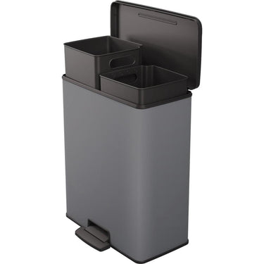 Curver deco bin duo pedaalemmer 26l+26l cool grey