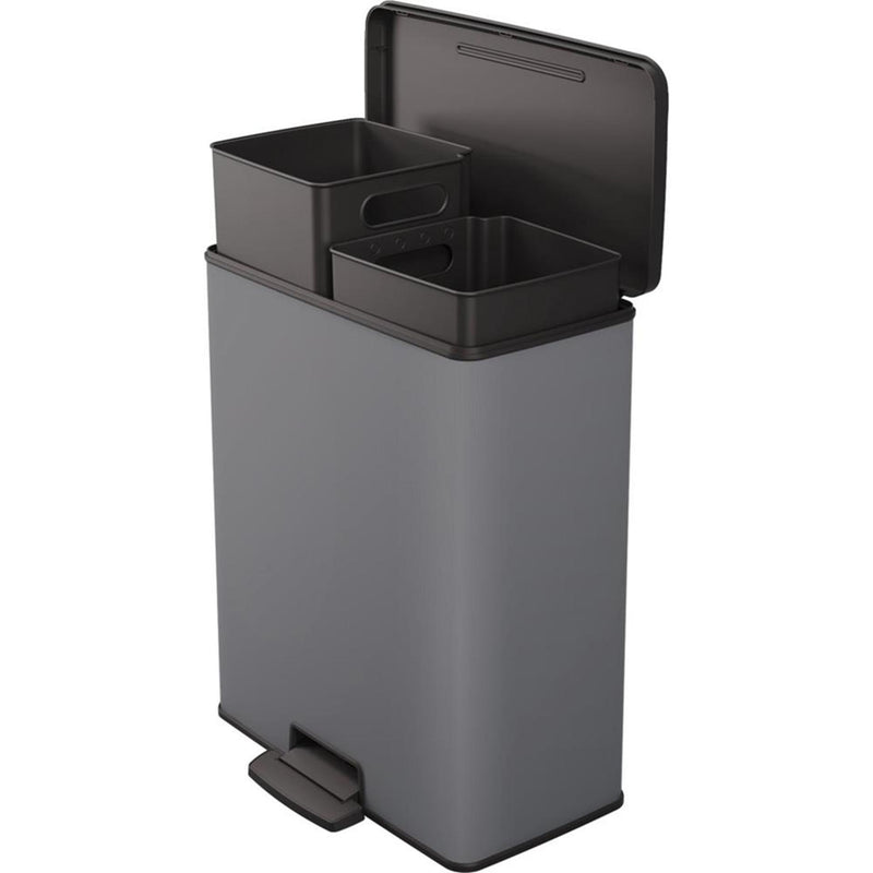 Load image into Gallery viewer, Curver deco bin duo 26l+26l cool grey
