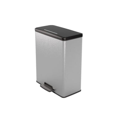 Curver deco bin duo pedaalemmer 26l+26l zilver metallic