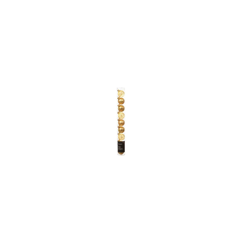 Load image into Gallery viewer, Decoris kerstballen glas licht goud ã˜3cm mix transparent shiny matt koker a 9 stuks
