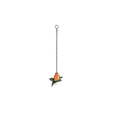Sculptuur bird hanger bruin rood polystone 13x11x42cm