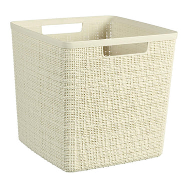 Curver jute opbergmand cube - 17 liter - gebroken wit