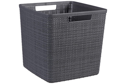 Curver jute mandje cube 17 liter donkergrijs 28x28x27cm