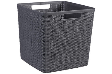 Curver jute mandje cube 17 liter donkergrijs 28x28x27cm