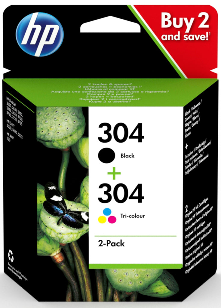 Load image into Gallery viewer, Hp inktcartridge 304 zwart + 3 kleuren
