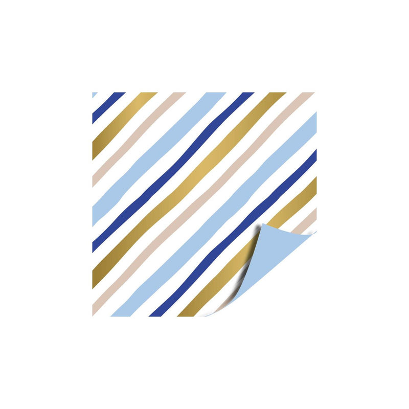 Load image into Gallery viewer, Kassaplan coated cadeaupapier dubbelzijdig 50cm 100m painted lines blauw
