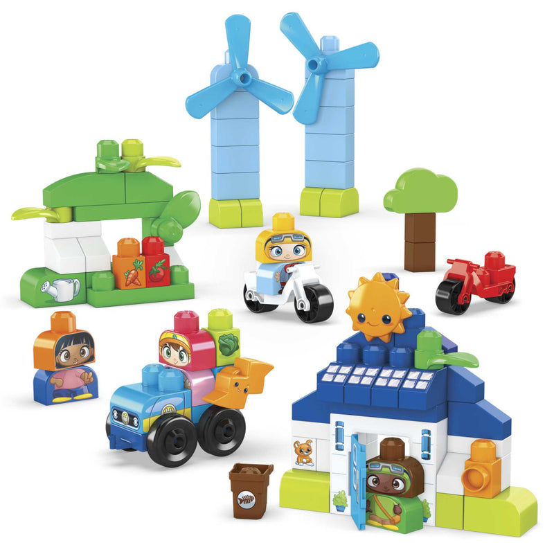 Load image into Gallery viewer, Mega bloks green town build en learn eco house
