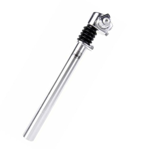Load image into Gallery viewer, zadelpen verend 27,2 x 310 mm aluminium zilver
