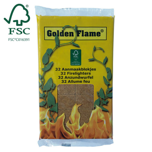Golden flame aanmaakblokjes bruin 32 stuks