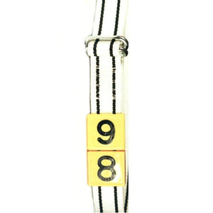 Producten riem nylon knelgesp 130cm wit zwarte strepen