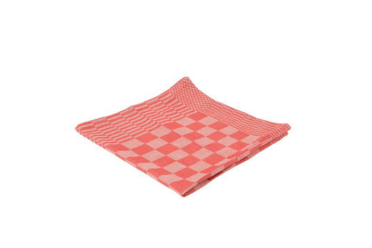 Producten theedoek blok 65x65cm rood 6 stuks