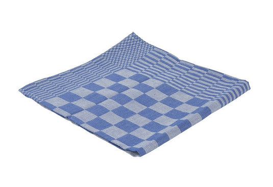 Producten theedoek blok 65x65cm blauw 6 stuks