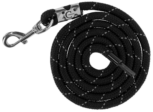 Abi halstertouw reflective blacksilver karjnhaak