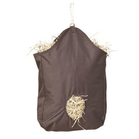 Hooizak hay bag zwart met 2 ophangringen