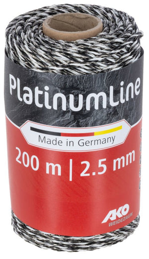 Ako producten platinumline afrasteringskoord 2 5mm 200m wit zwart