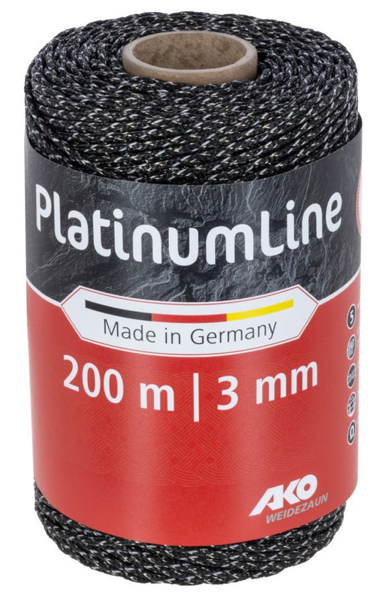 Ako producten platinumline afrasteringskoord 3mm 200m wit zwart