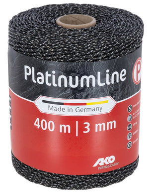 Ako producten platinumline afrasteringskoord 3mm 400m wit zwart