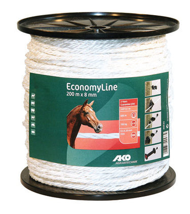 Ako producten economyline schrikkoord wit 8mm 200m