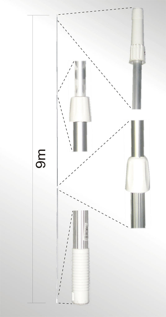 Mm eurotool producten telescoopsteel aluminium 3 x 300m 9m