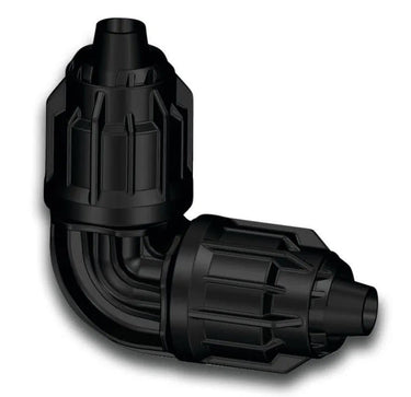 Producten knie 90 pp 16 mm quick joint 6bar zwart v bevloeiingsslang