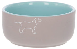 Producten voederbak ceramic grijs turquoise 500ml