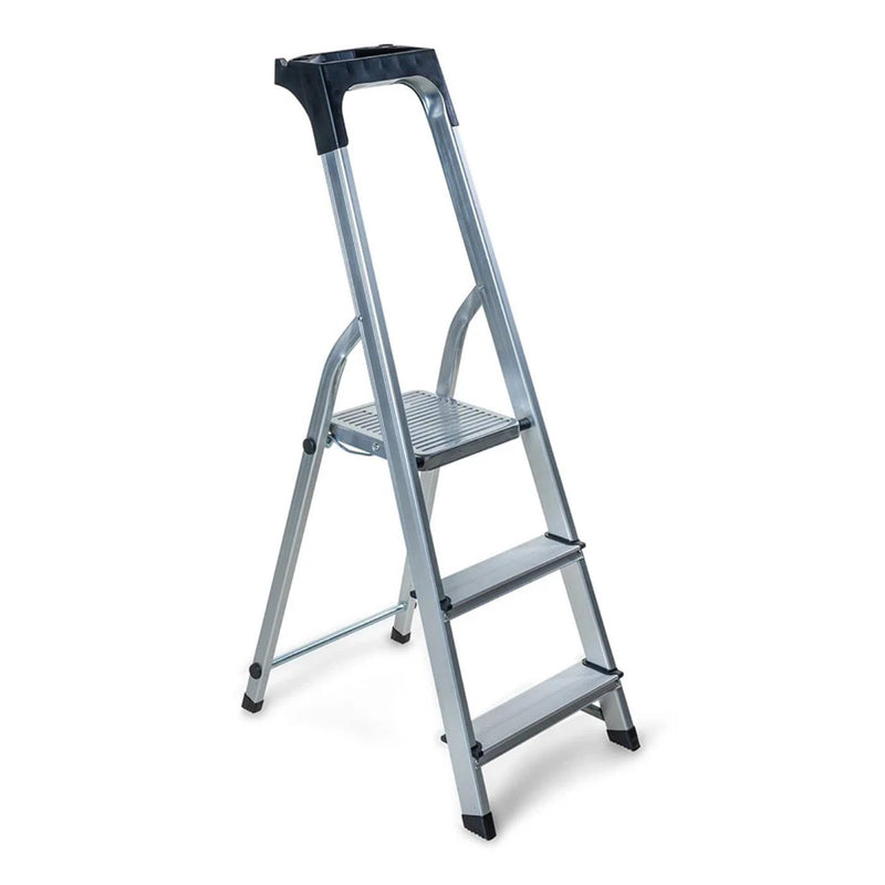 Load image into Gallery viewer, Wicotex huishoudtrap 3-treeds alu (2+bordes) tot 150kg, met houder
